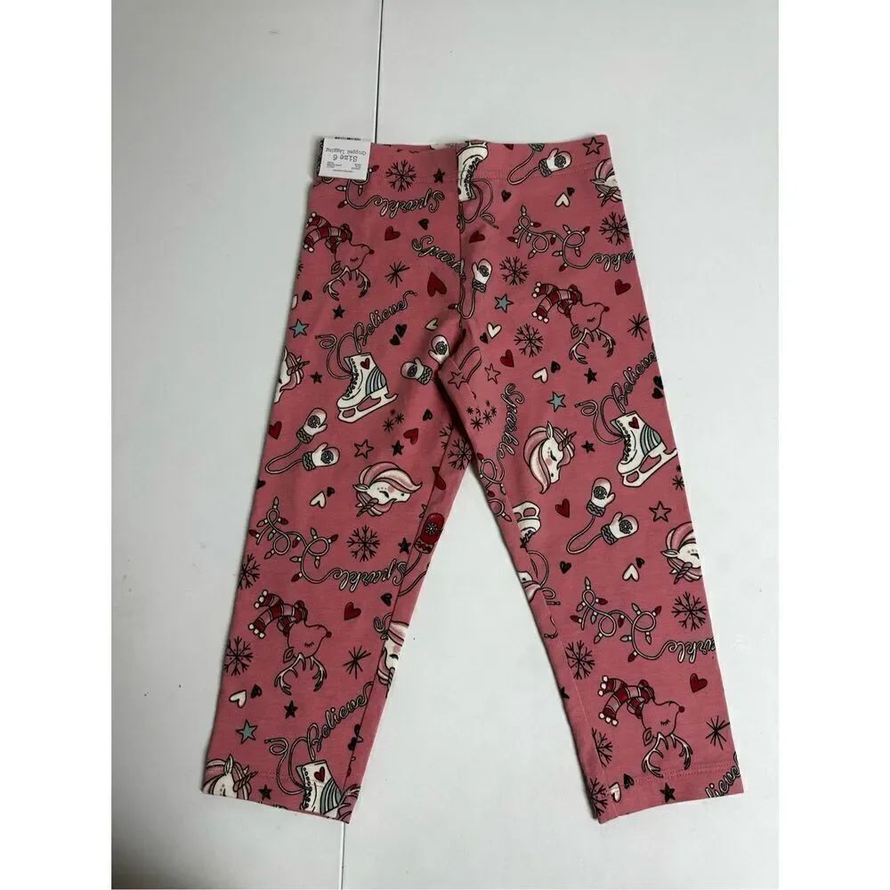 NWT Girls 365 Kids by Garanimals Christmas Leggings Size 6 Pink Unicorn